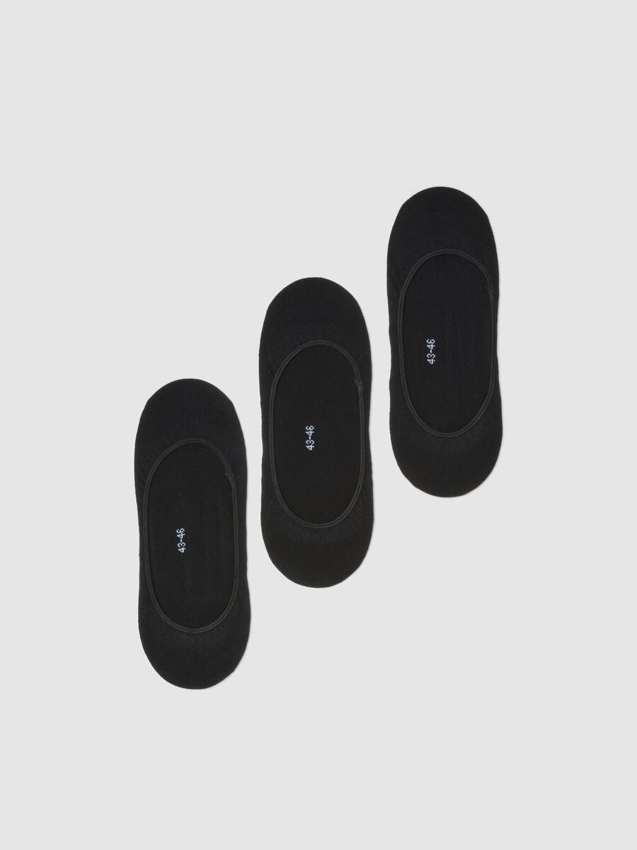 Three-pack of ankle-length sports socks in black cotton blend_0