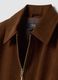 Brown stretch-fabric blazer with zip, oversized fit_1
