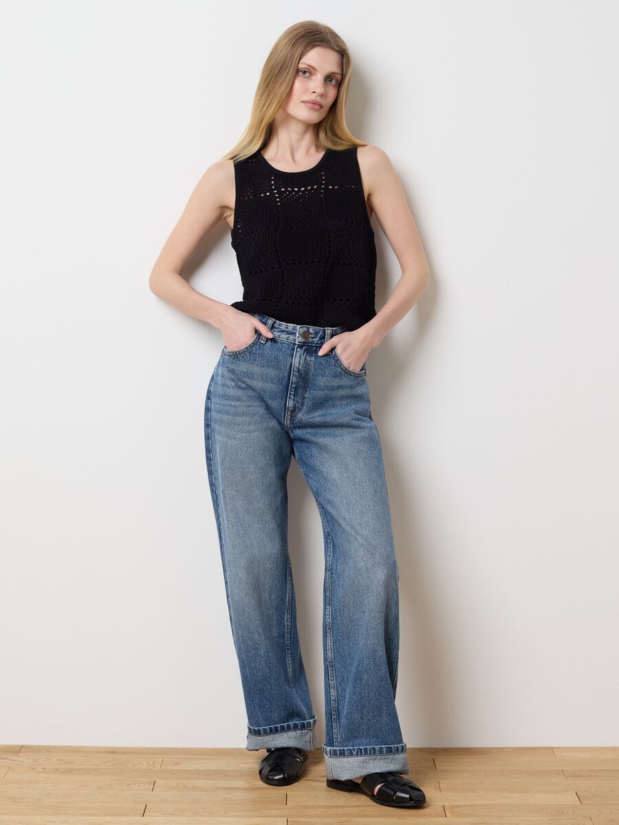 Les Copains Black Cotton Top_1
