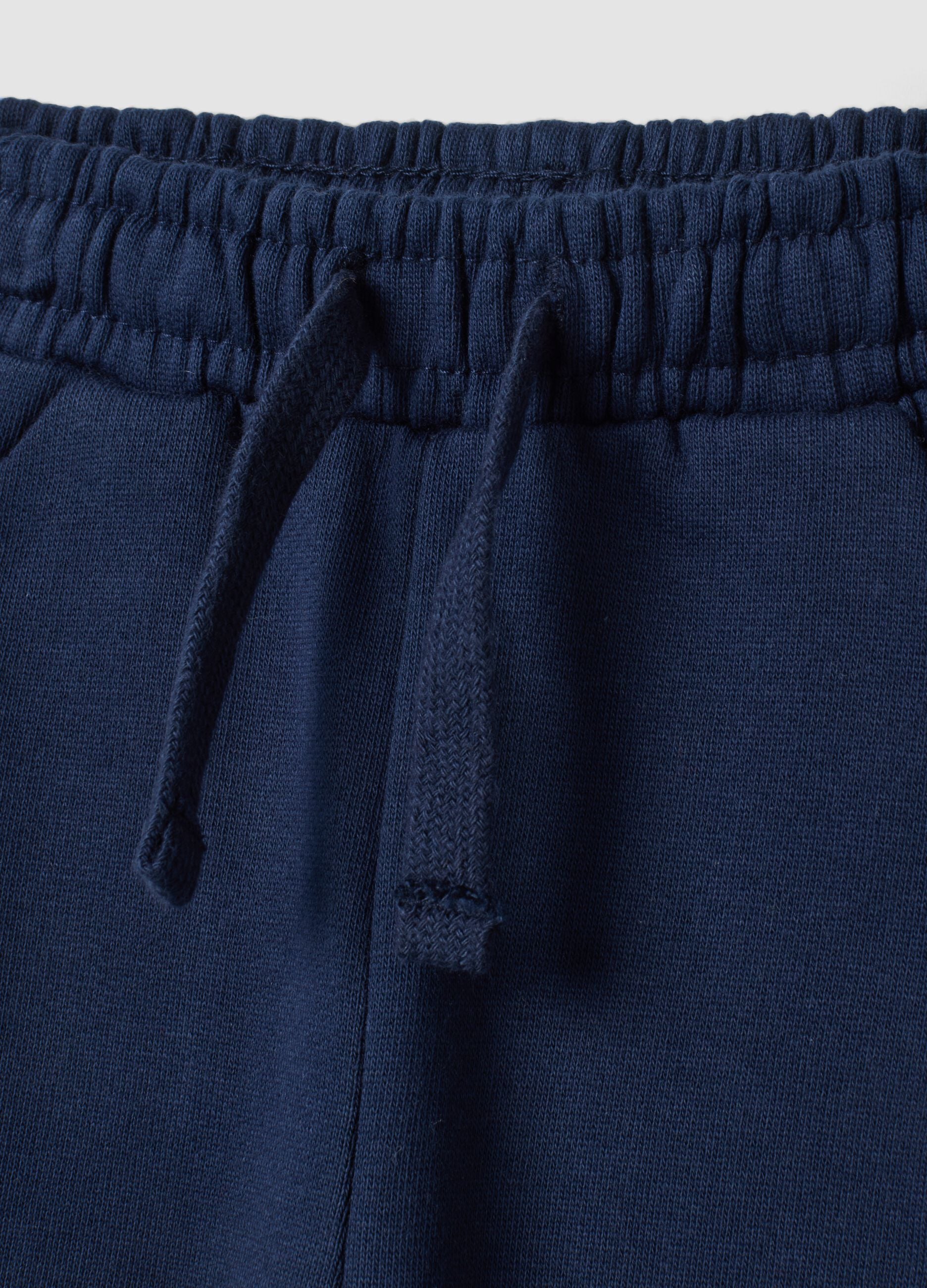 Midnight blue pure cotton oversized joggers with animal print