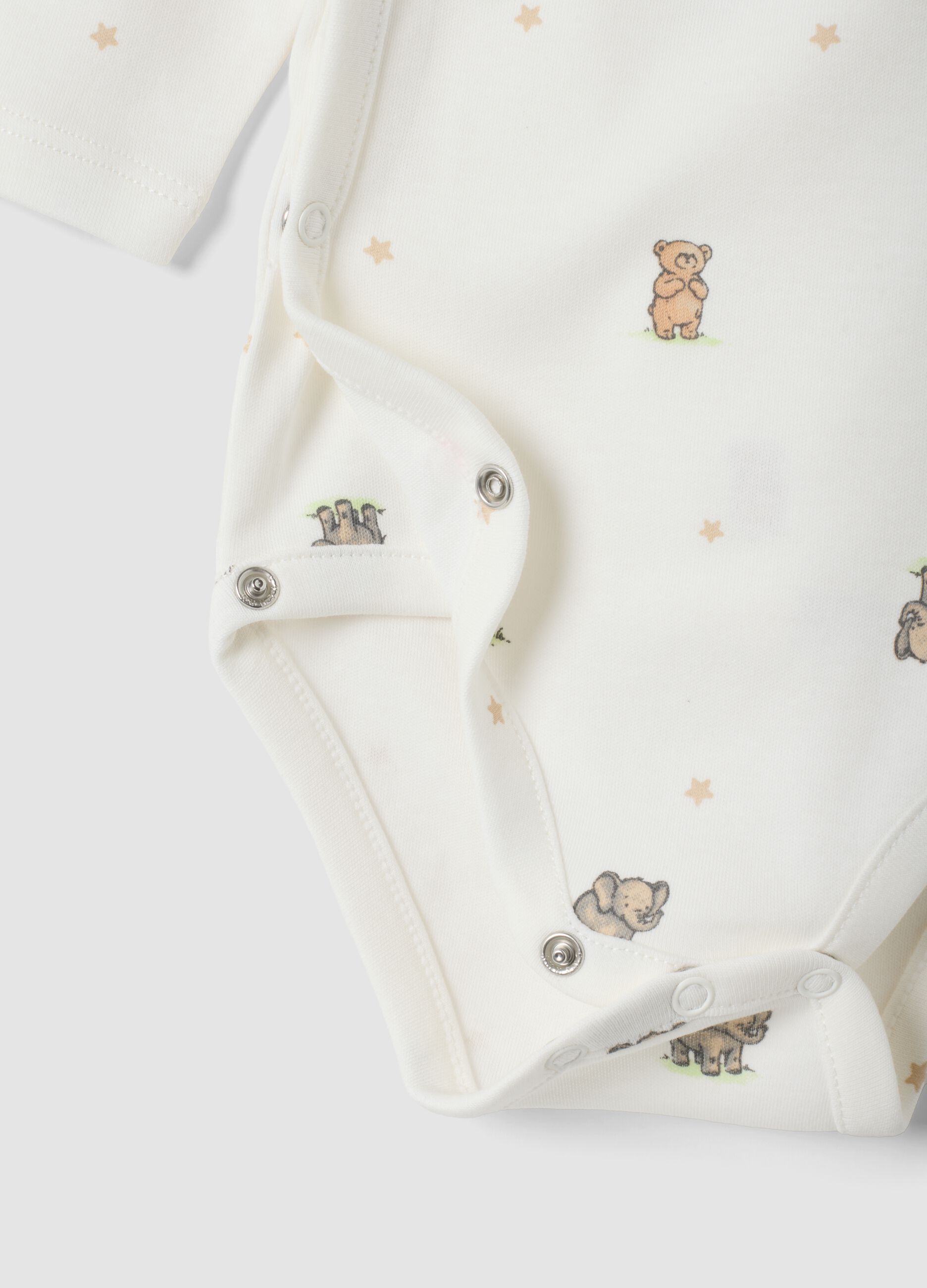 2-pack white organic cotton baby bodysuits with crew neck