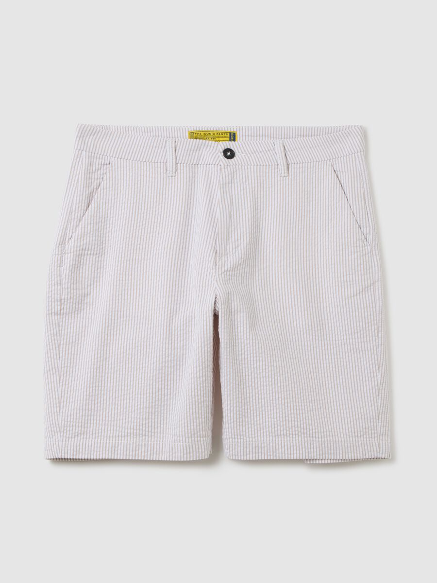 Men's multicolor regular fit stretch cotton Bermuda shorts_0
