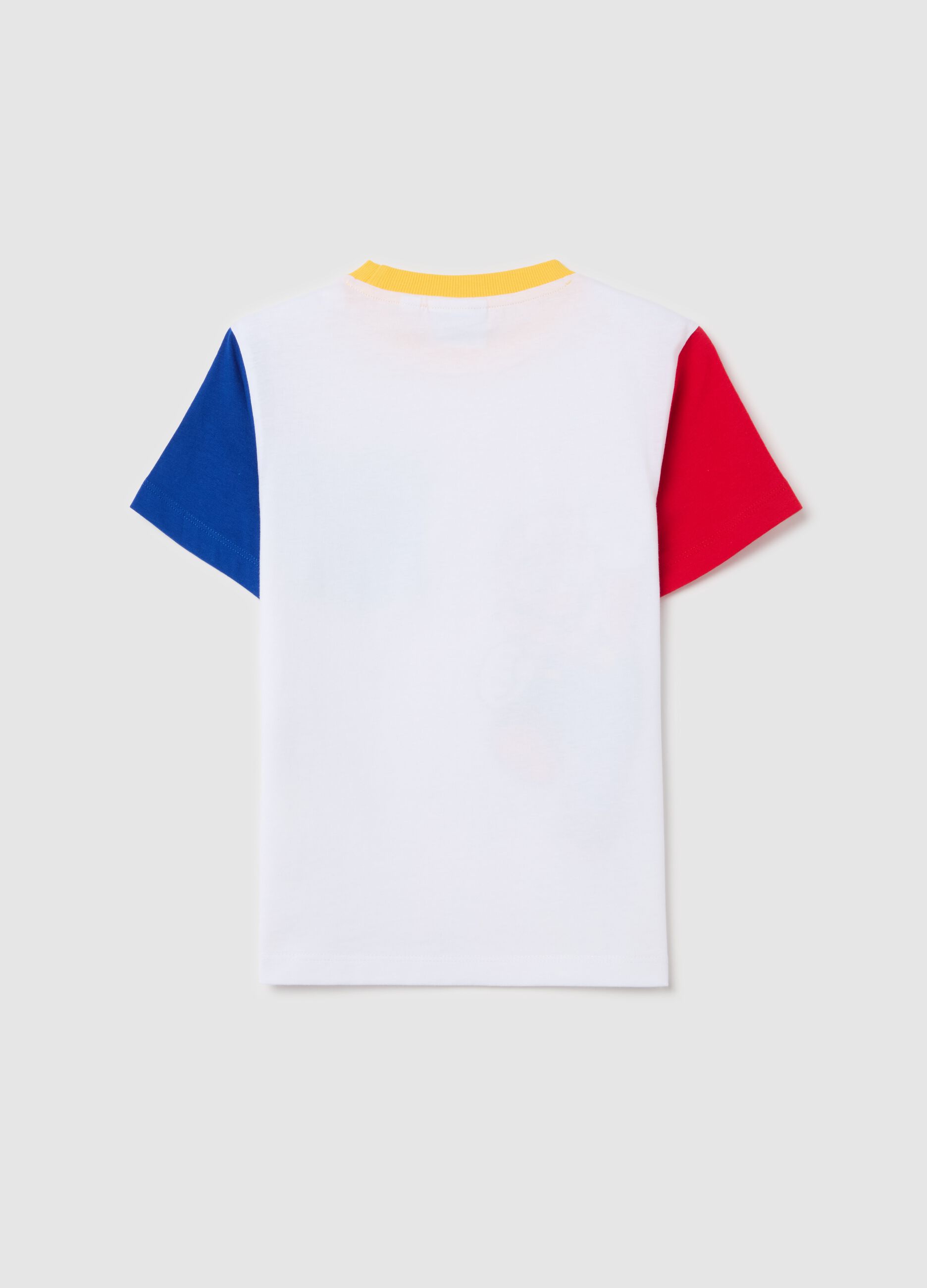 Colourblock cotton T-shirt with Super Mario™ print