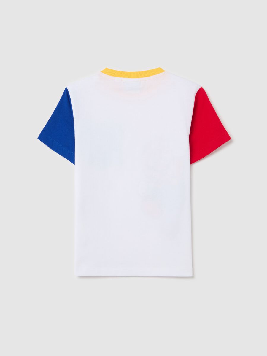 Colourblock cotton T-shirt with Super Mario™ print_1