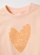 Pink stretch cotton regular fit T-shirt with heart for girl_2