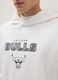 White cotton blend regular fit hoodie with Chicago Bulls logo_3