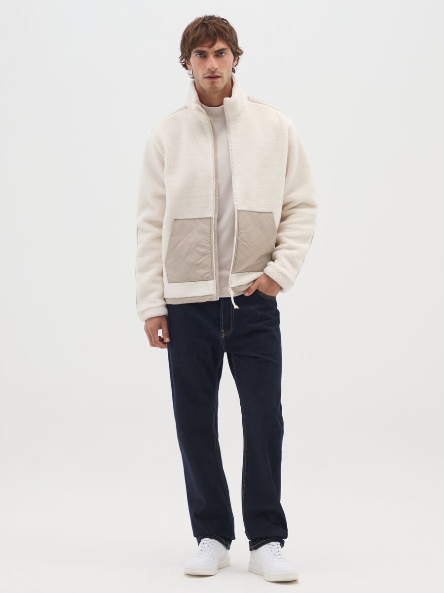 White sherpa full-zip sweatshirt_1
