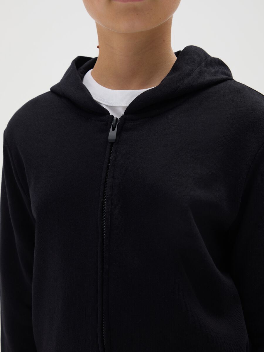 Felpa da ragazze in puro cotone nera regular fit_2