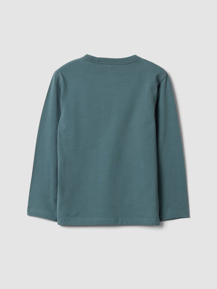 Blue long-sleeve organic cotton T-shirt_1