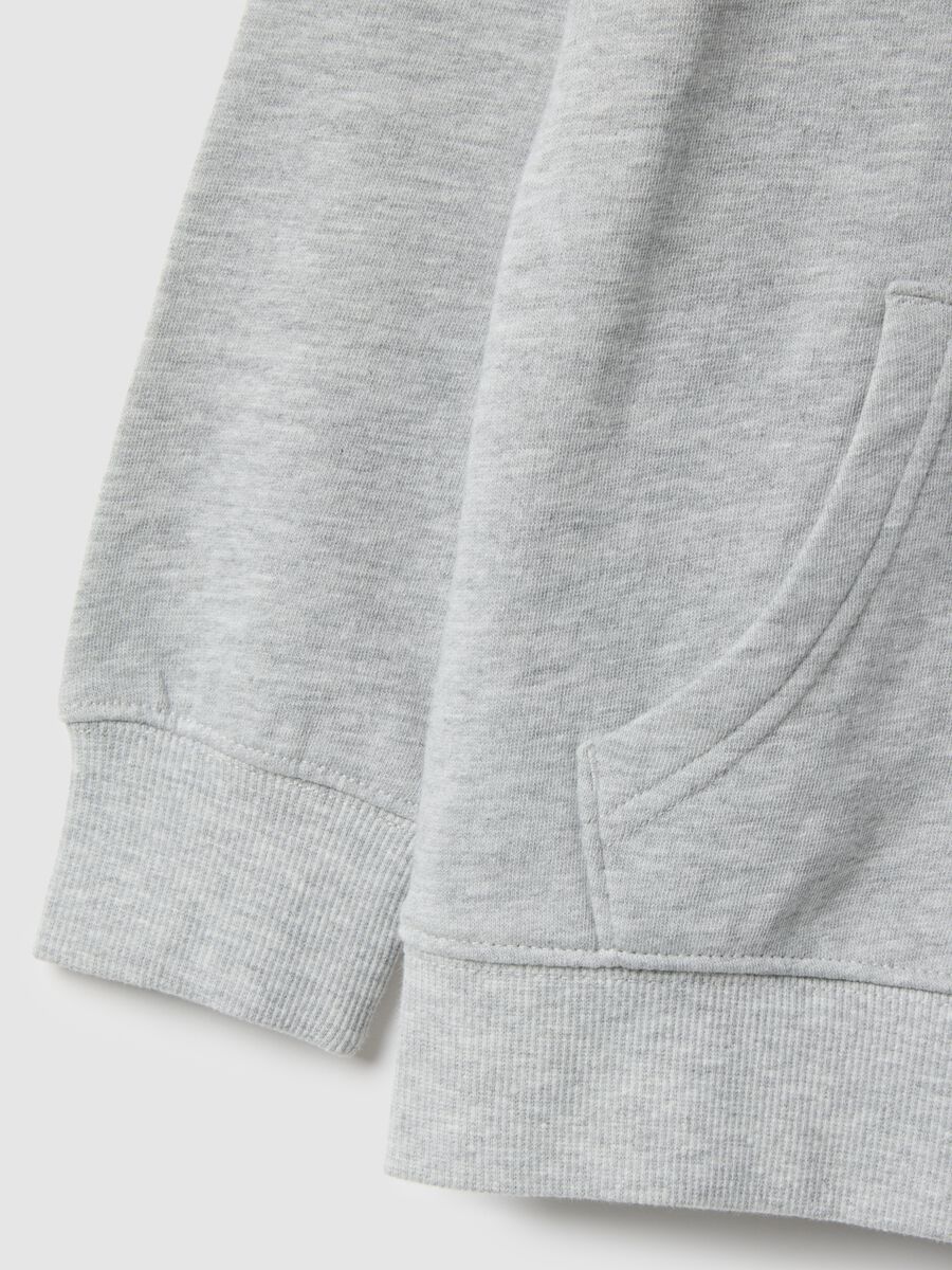 Children's grey hoodie with zip in pure cotton regular fit_3