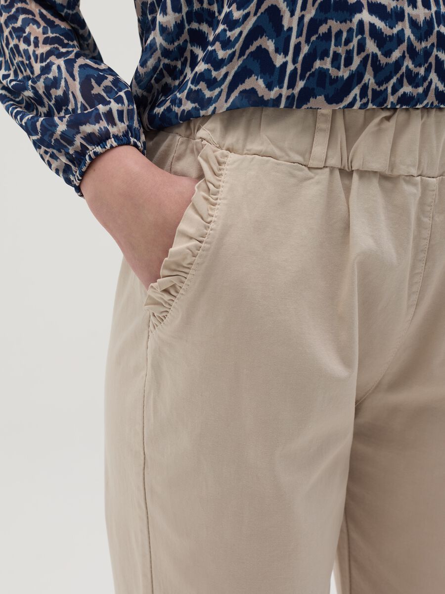Stretch cotton trousers with drawstring_2