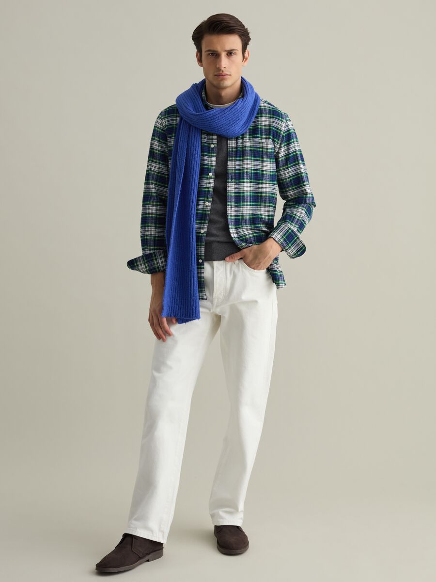 Chequered flannel button-down shirt_1