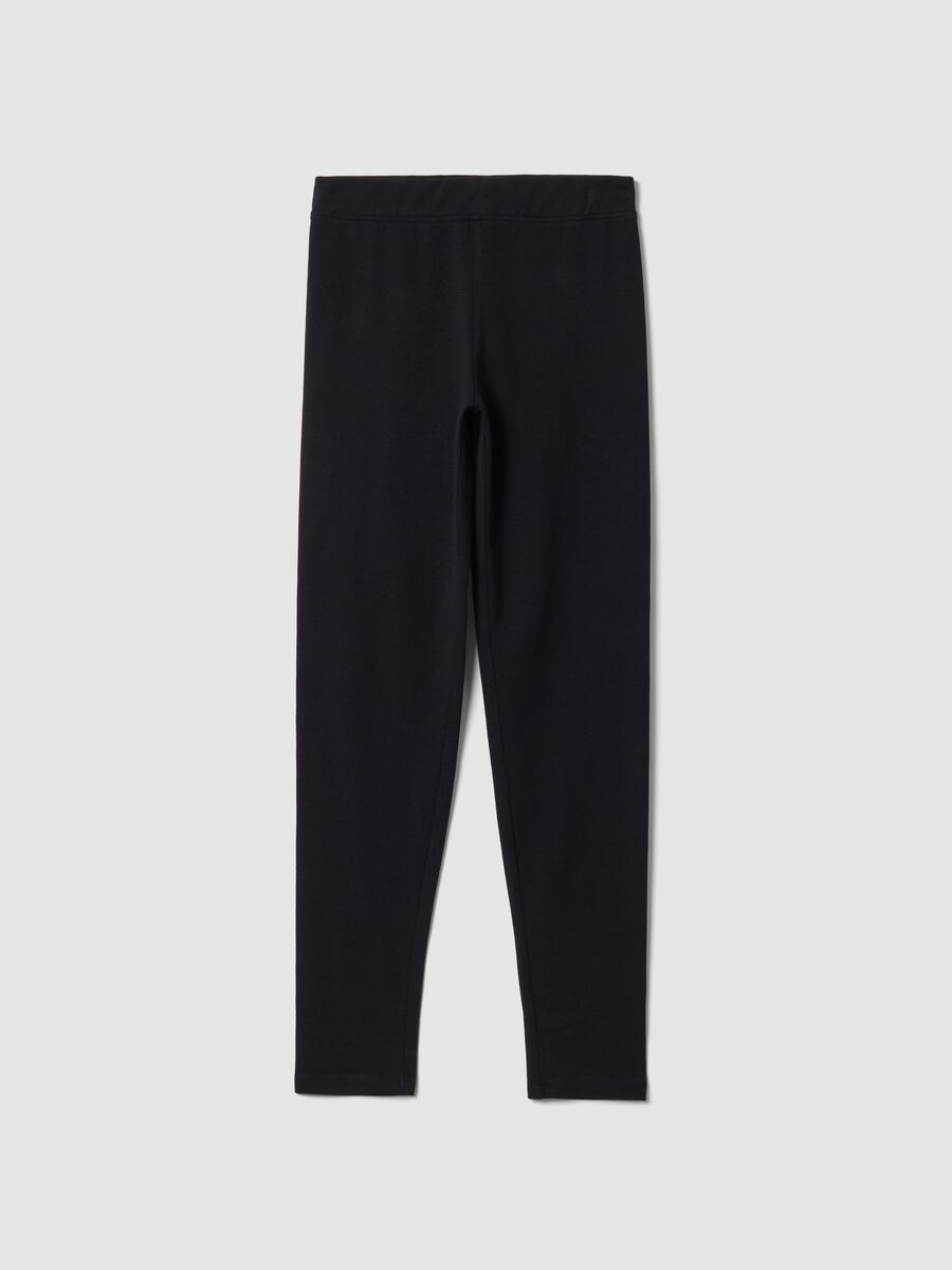 Leggings neri in cotone organico elasticizzato skinny fit per ragazza_4