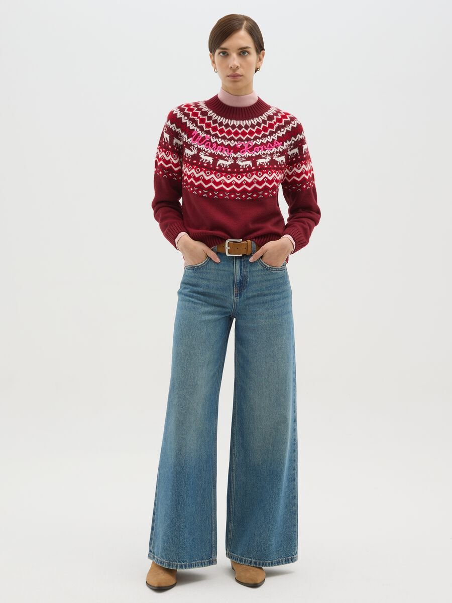 Multicolour Regular Fit Christmas Crew Neck Jumper_2