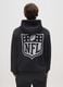 Black cotton blend hoodie with NFL logo_2