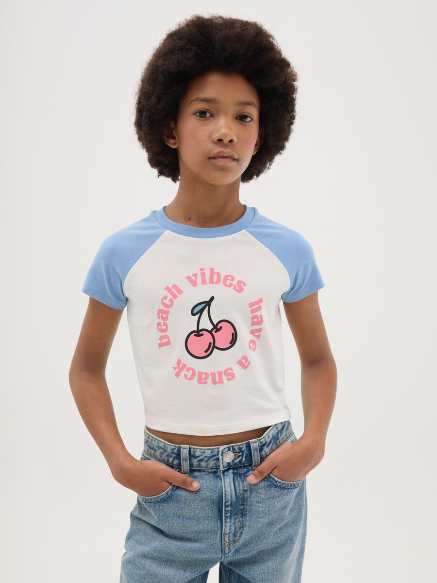 Girl's multicolour cotton t-shirt, regular fit with print_0