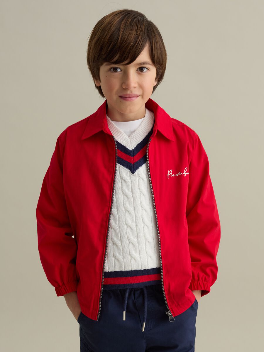Cotton jacket with logo embroidery and "Team Club Member" patch_0