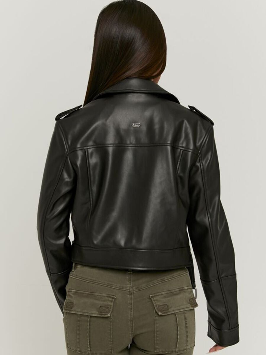 Giacca biker nera regular fit_2