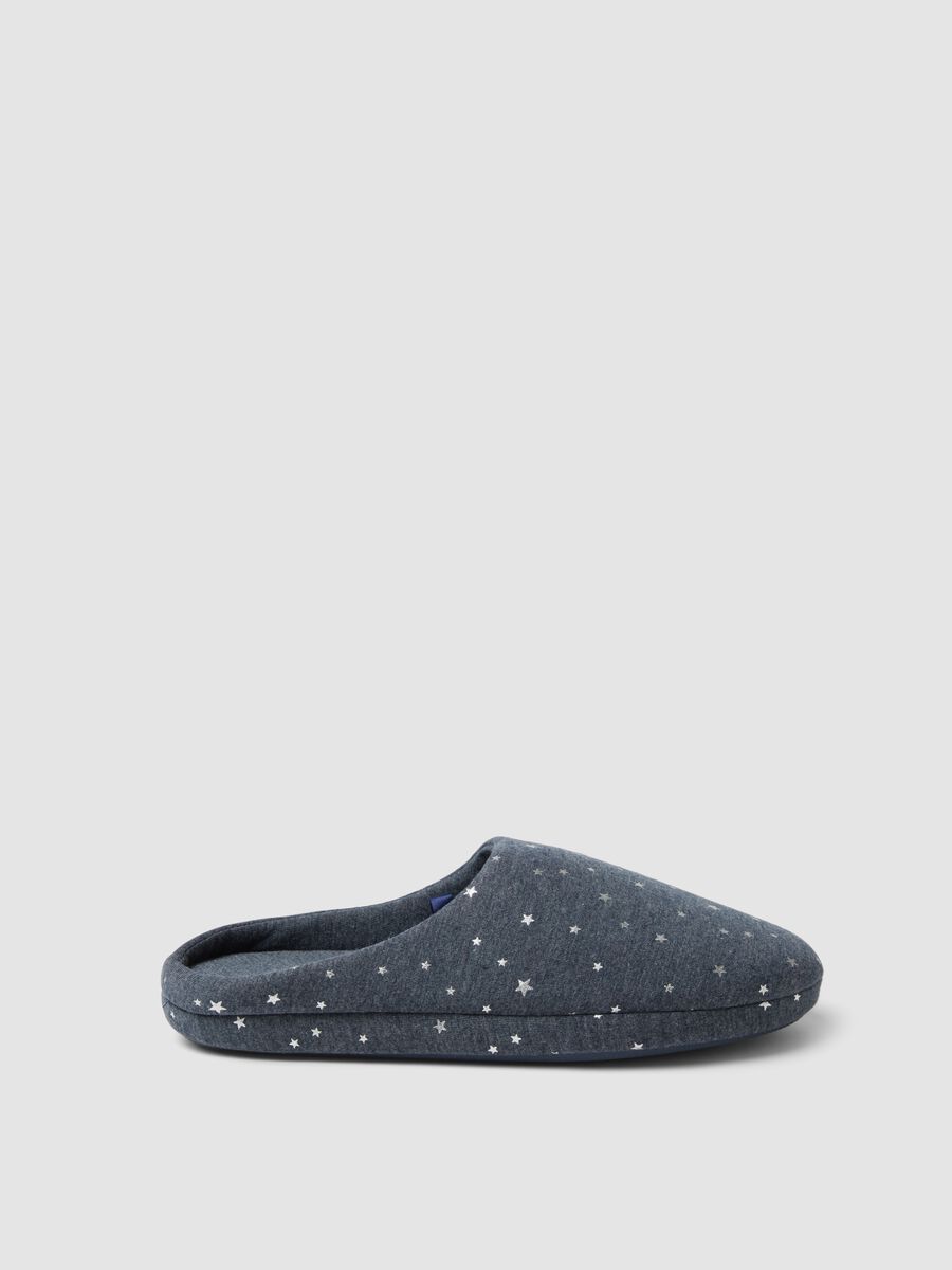Pantofole blu da casa con stampa di stelle_0