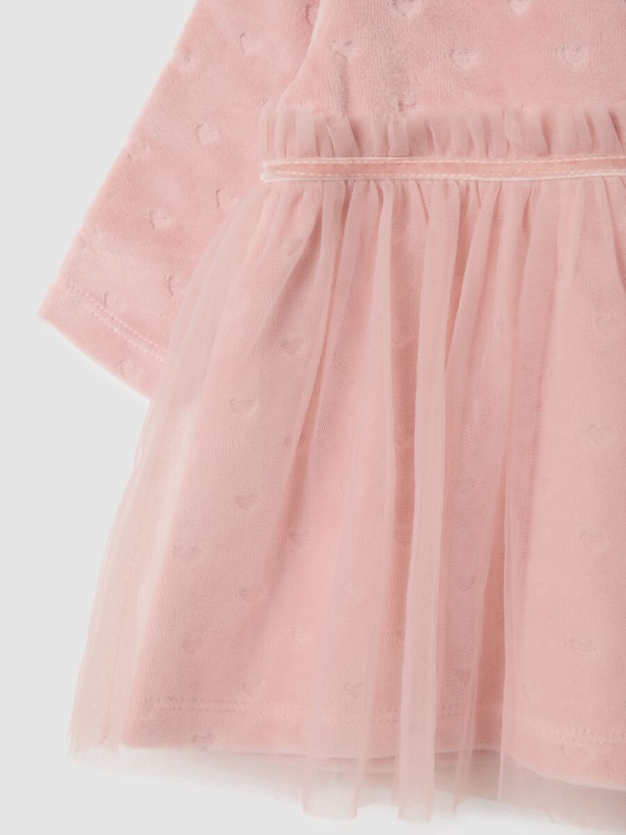 Vestito rosa da neonata in misto cotone regular fit con cuoricini_2