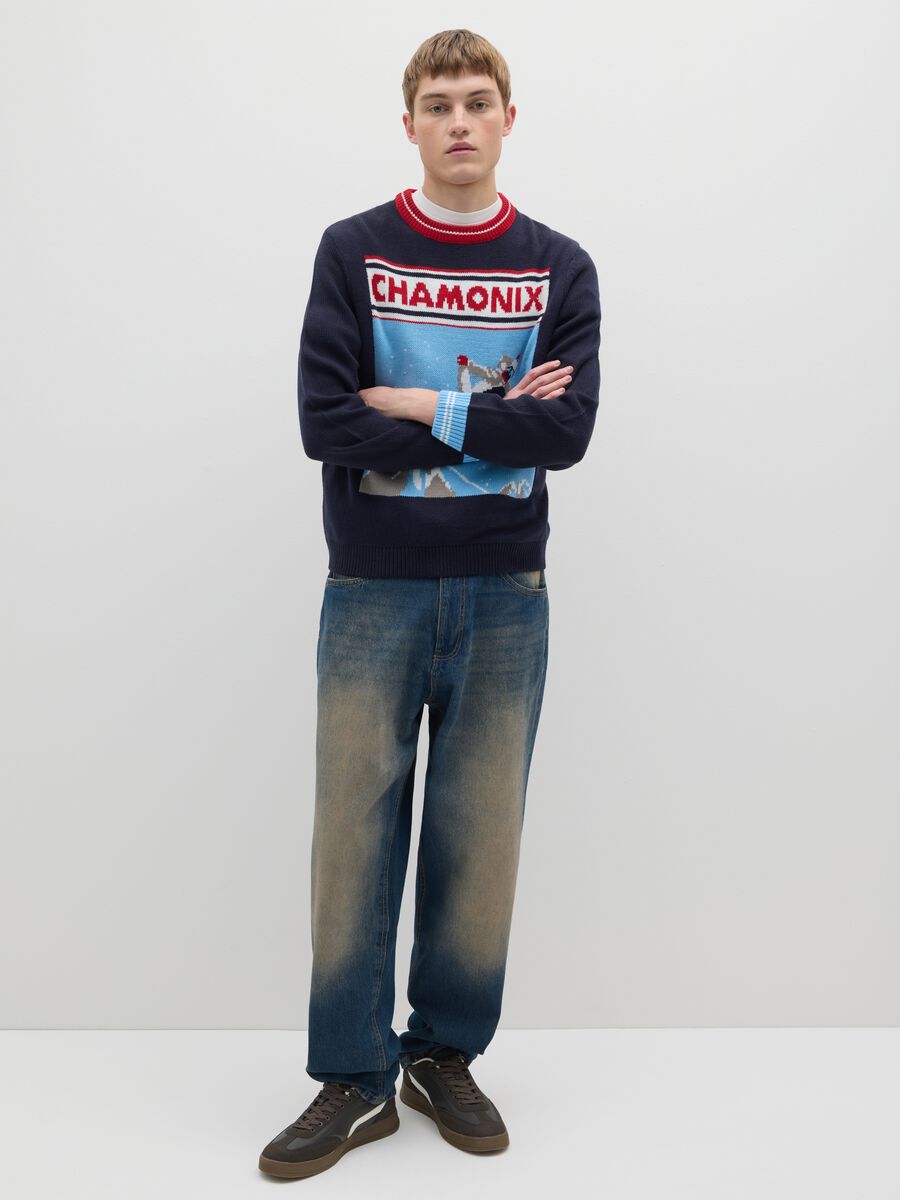 Multicolor regular fit sweater with print_1