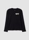 Black organic cotton T-shirt with &ldquo;Hyped&rdquo; print for boys_3