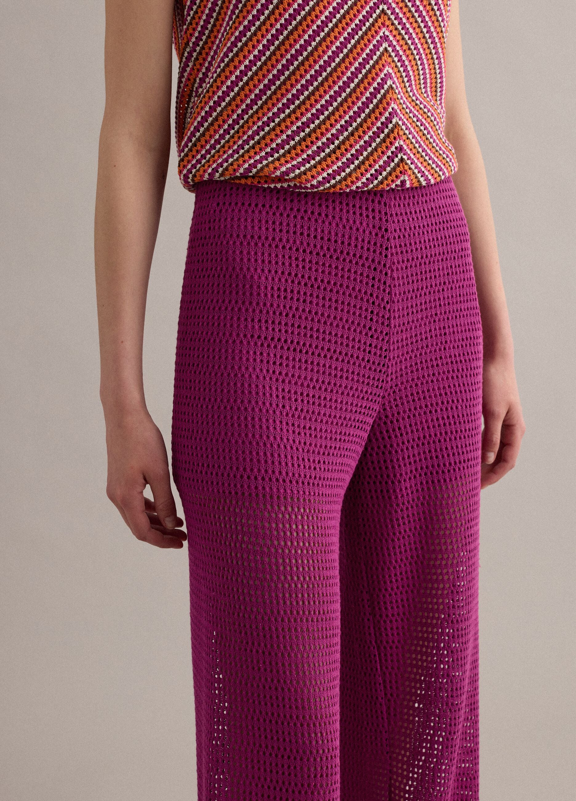 Purple palazzo trousers in viscose blend