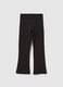 Girls' Black Cotton Flare Leggings_1