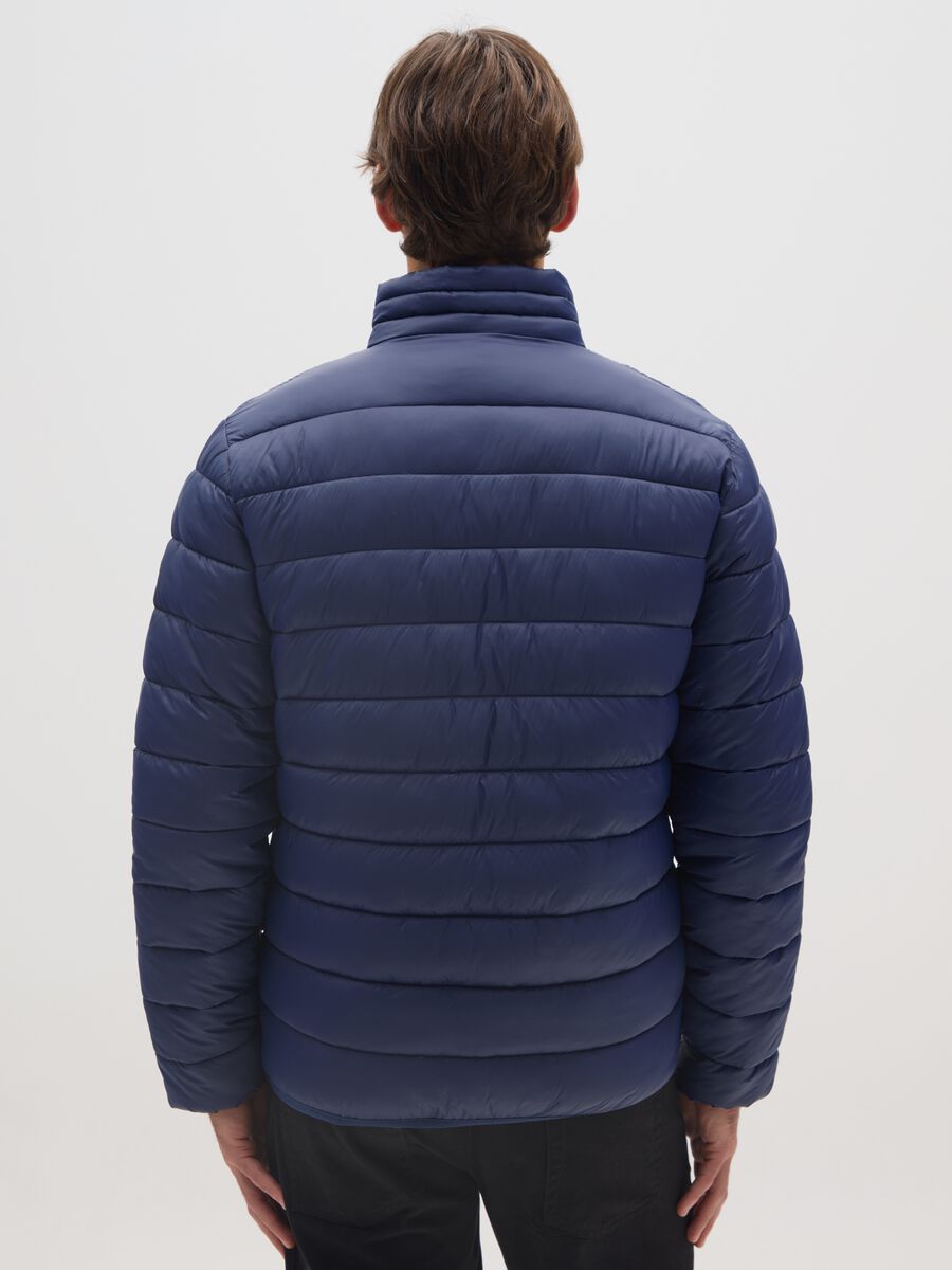 Blue padded jacket with zip_2