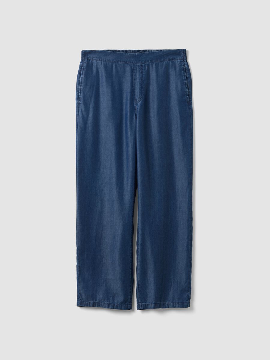 Pantaloni jogger in puro lyocell blu regular fit_4