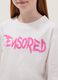 Girl's white oversized fit pure cotton t-shirt with writing_2