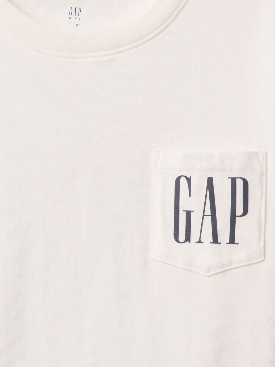 White pure cotton T-shirt GAP Kids_4