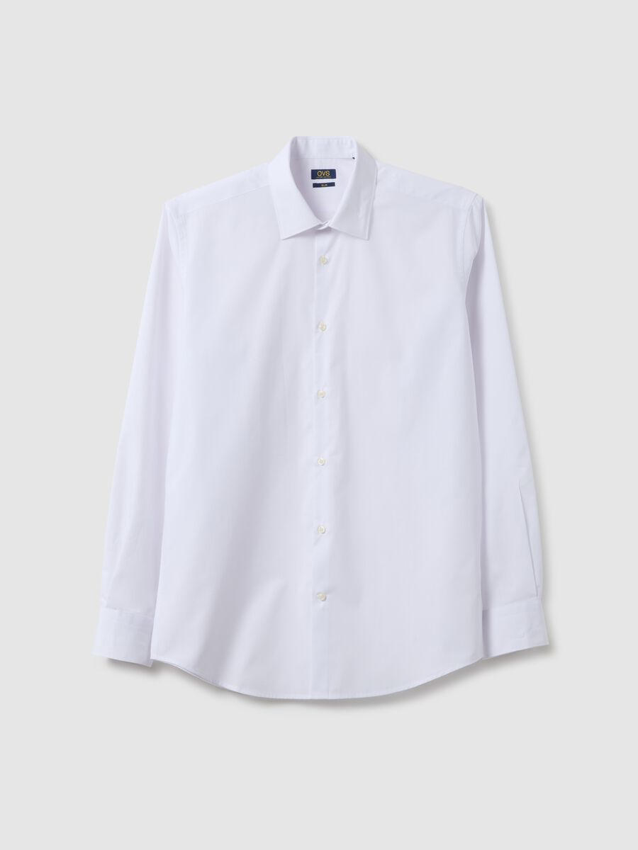 White Shirt with Classic Collar Slim Fit_4