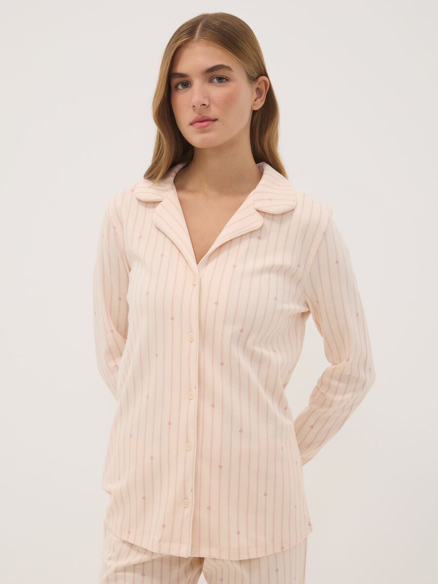 Light pink and pastel pink pure cotton crew-neck pyjamas_1