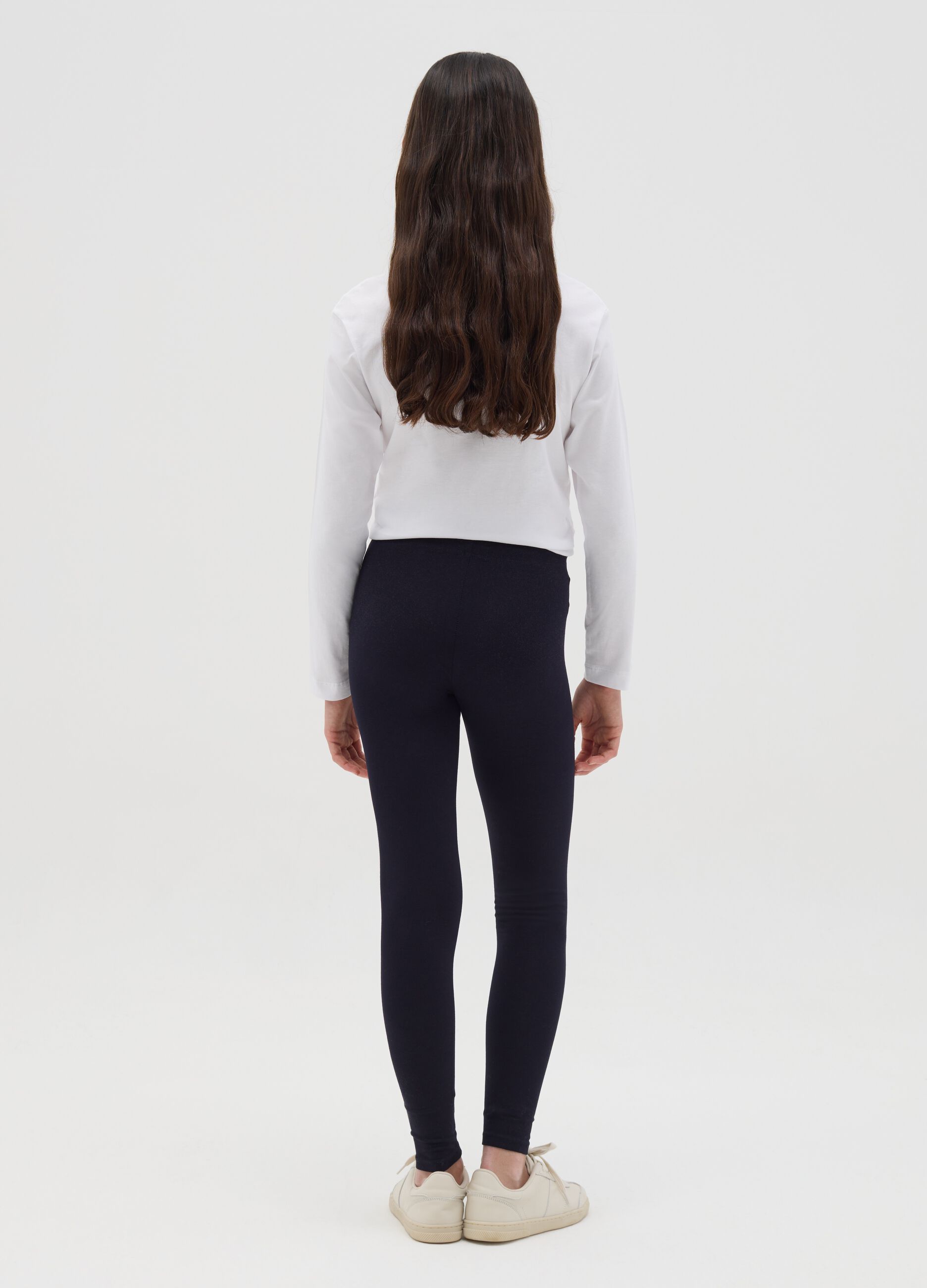 Printed stretch cotton leggings