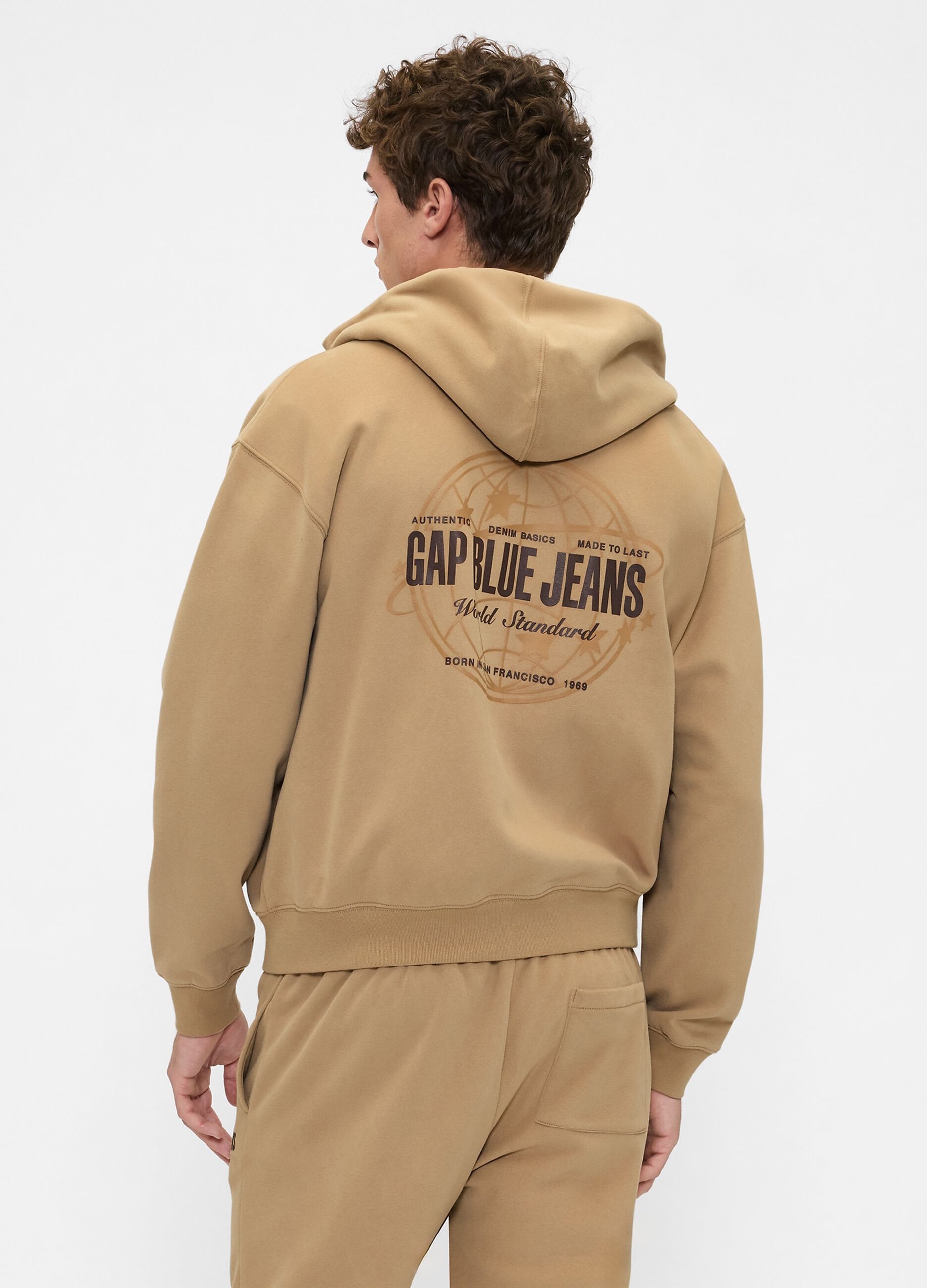 Felpa con logo GAP, cappuccio e zip integrale