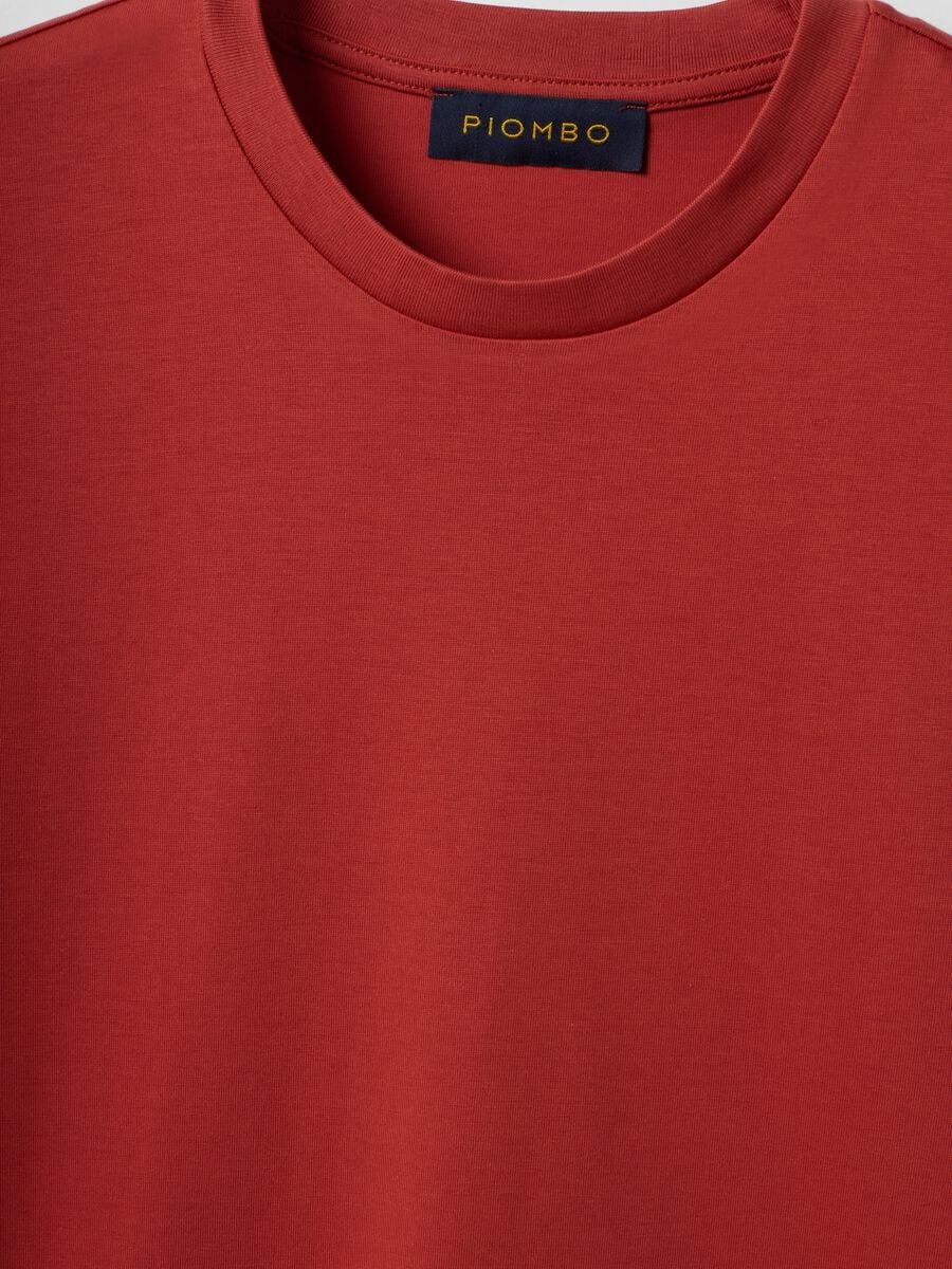 T-shirt girocollo rossa in puro cotone Supima regular fit_2