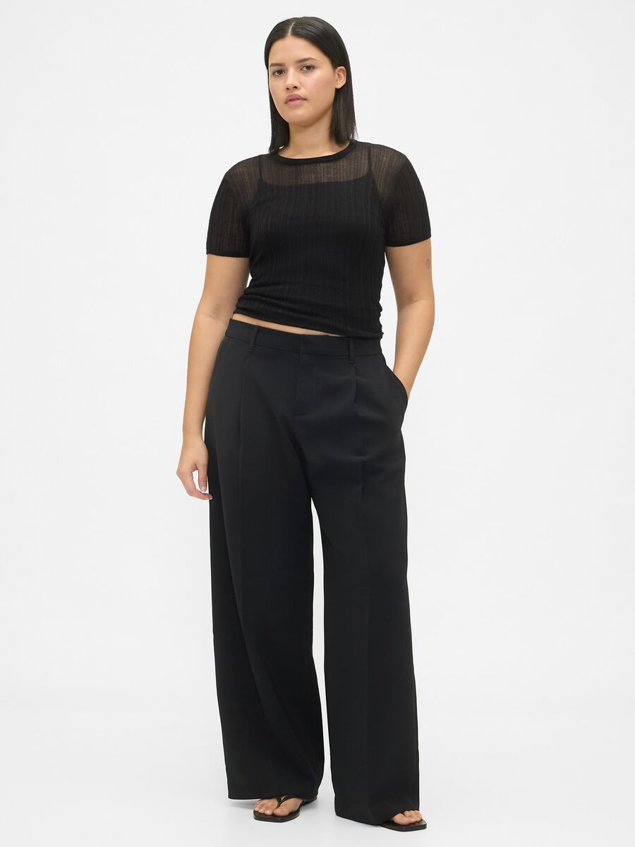 Black Stretch Wide-Leg Trousers_5