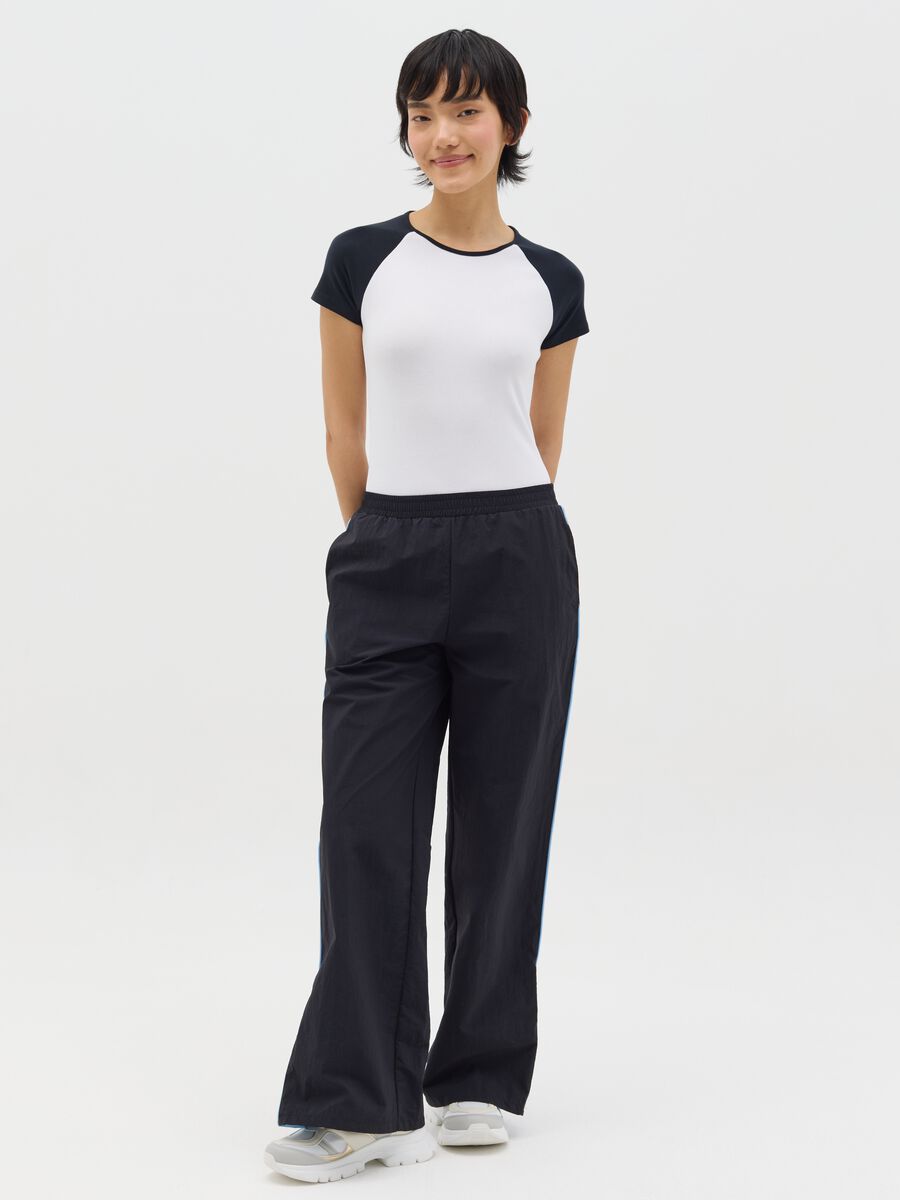 White bodysuit with short red sleeves_1