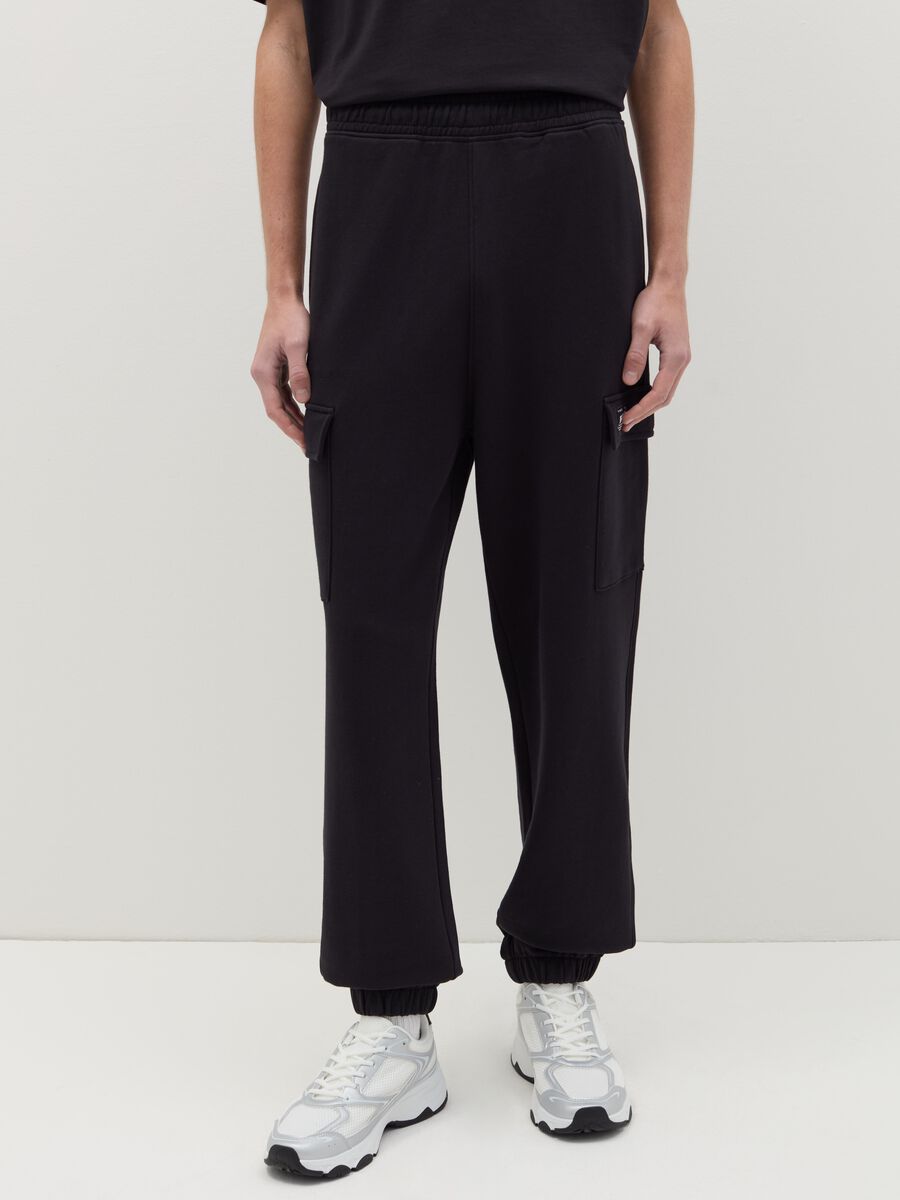 Cargo joggers with elasticated trims_1