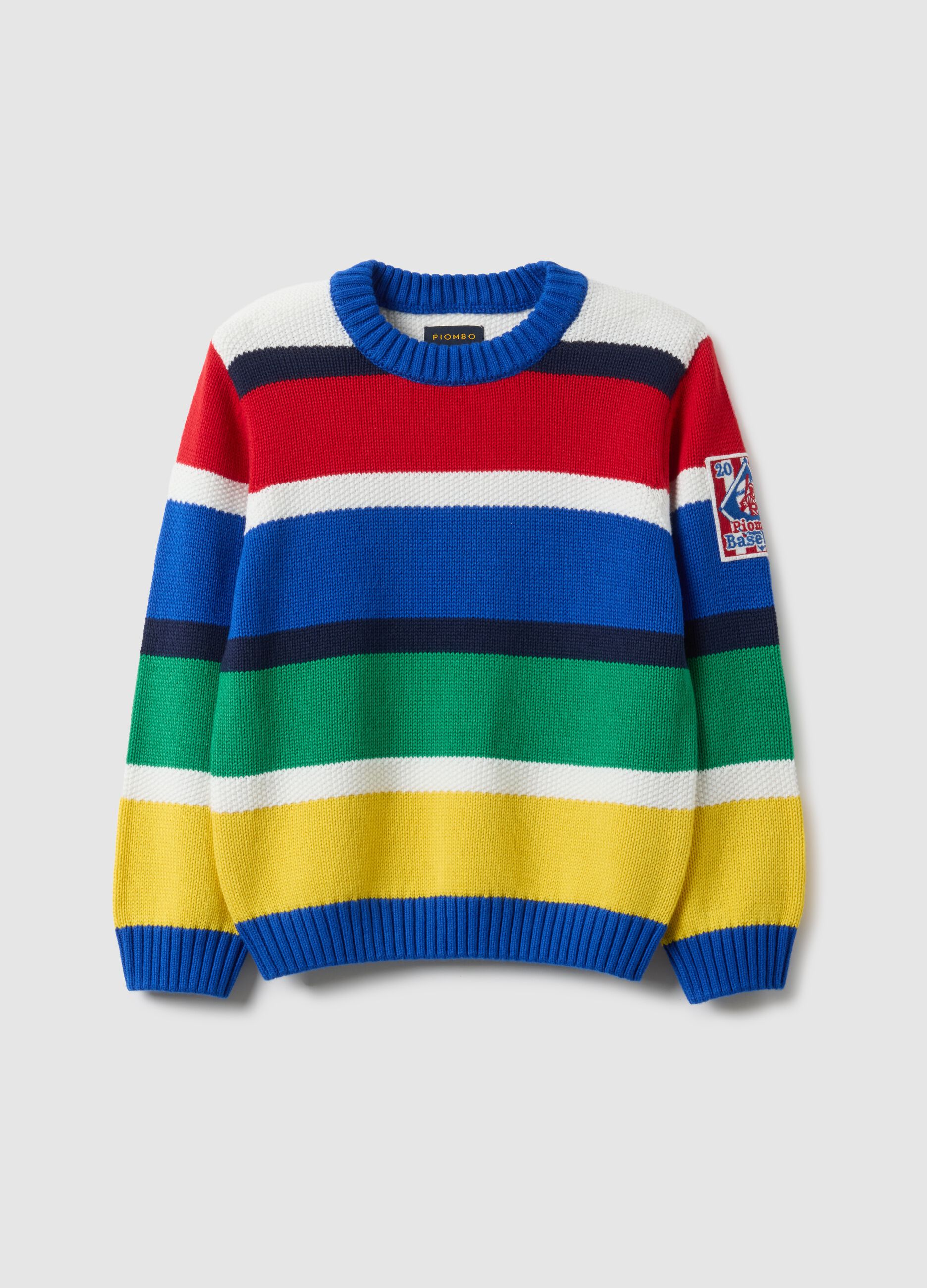 Multicolour striped pure cotton sweater for children regular fit