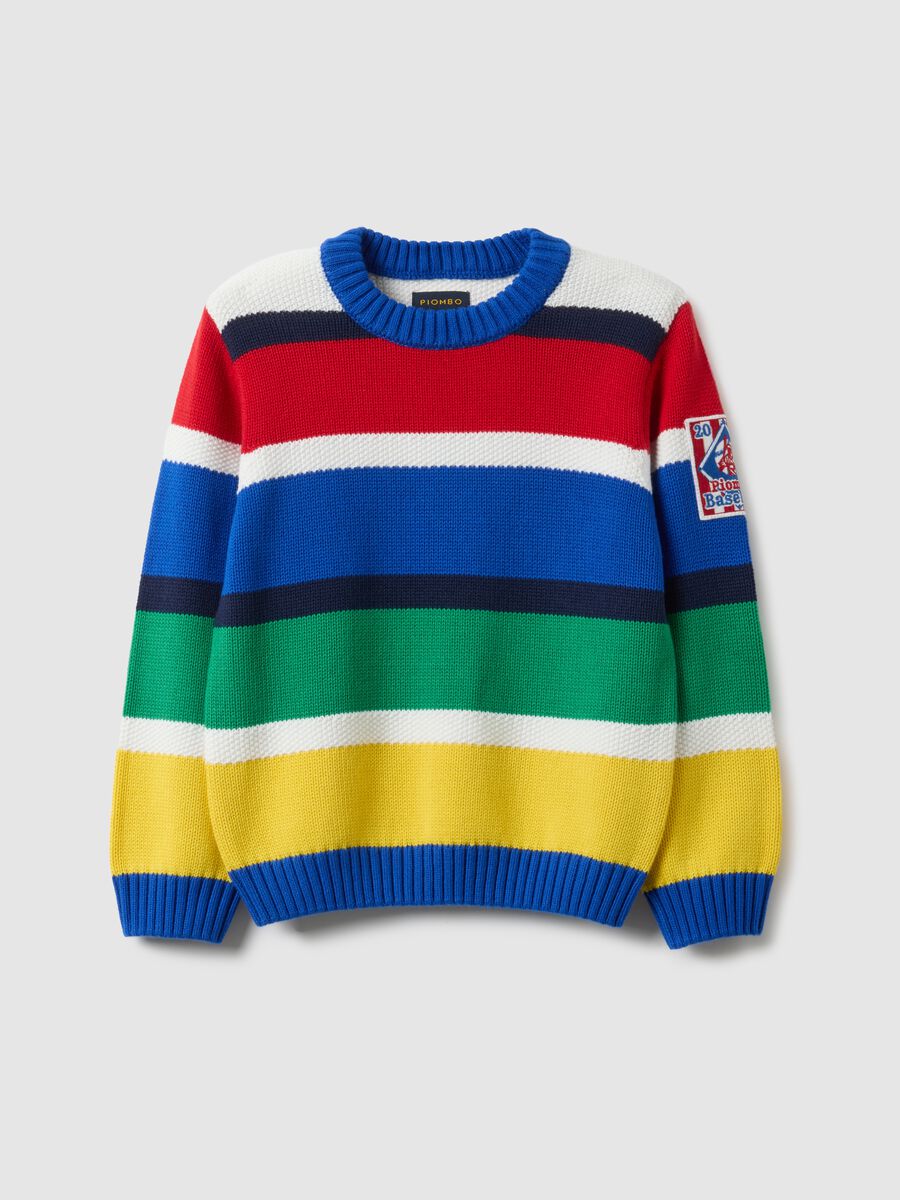 Multicolour striped pure cotton sweater for children regular fit_0