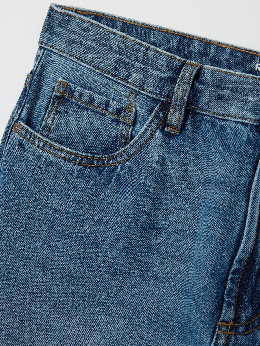 Regular fit blue denim jeans_5