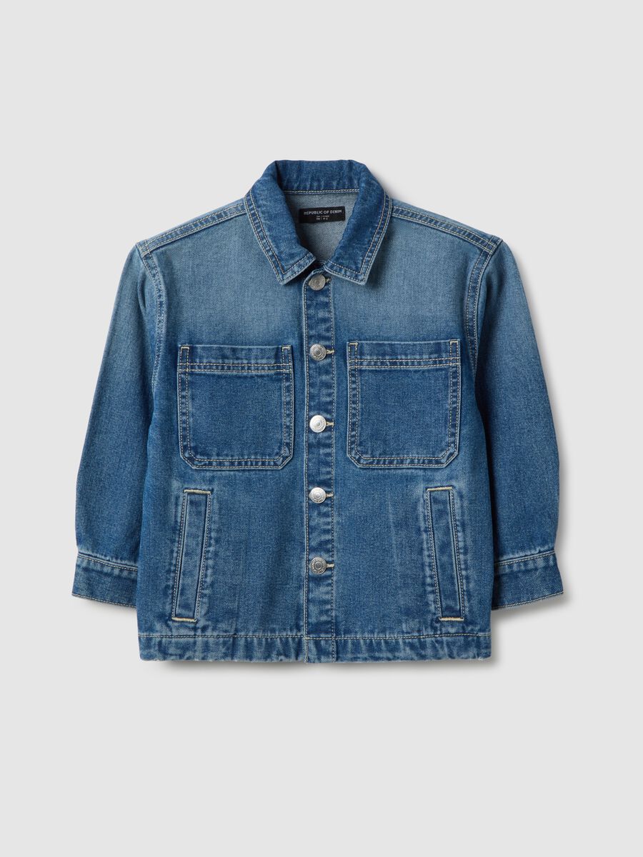Pure cotton denim jacket regular fit for children_0