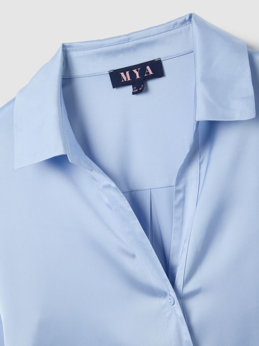 Blue Satin Regular Fit Shirt_1