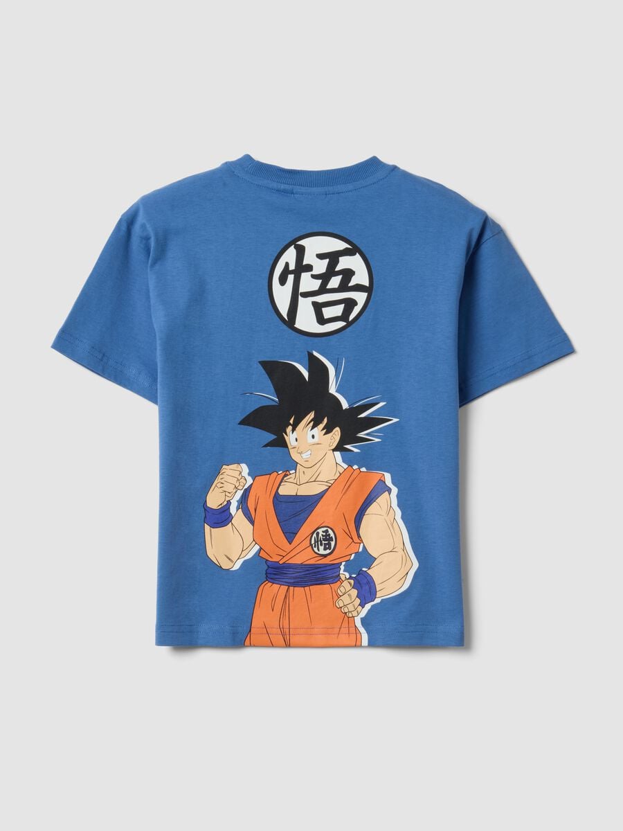 T-shirt over blu in puro cotone a girocollo stampa Dragon Ball per bambino_1