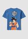 Blue oversized pure cotton crew-neck Dragon Ball T-shirt for boys_1