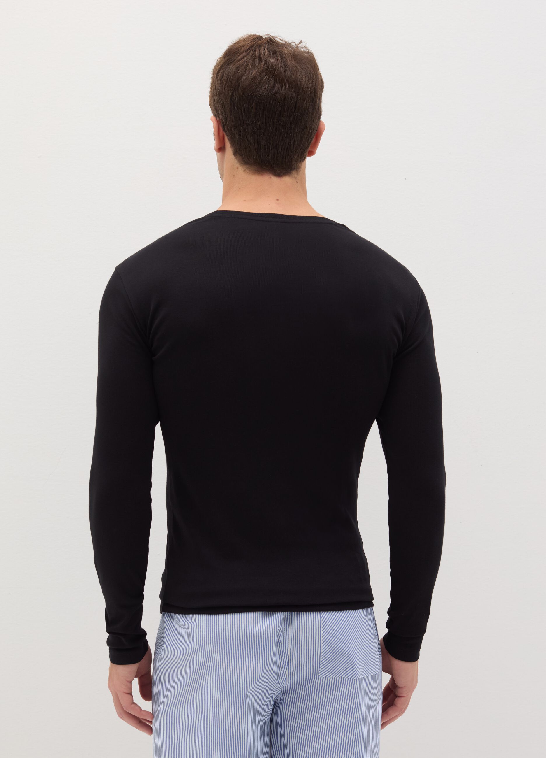 Long-sleeved undershirt in organic cotton