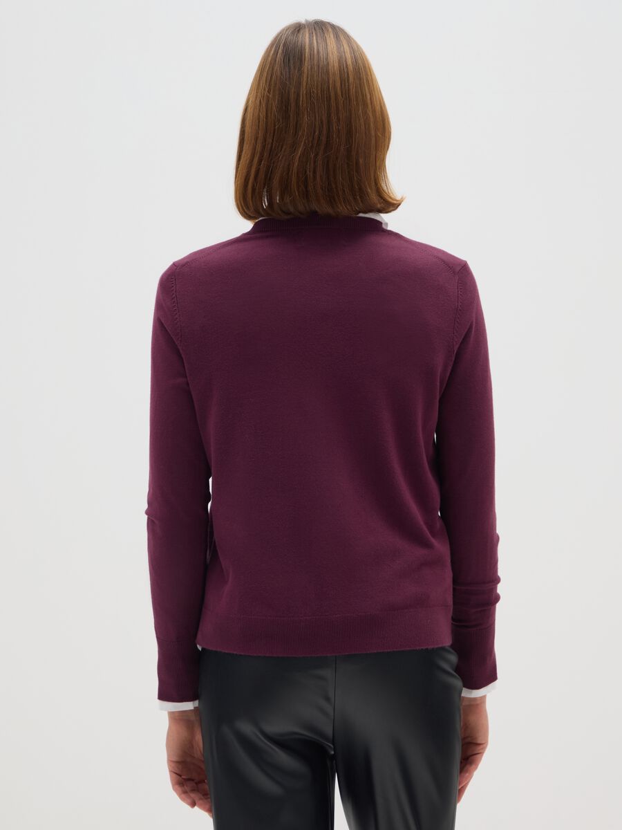 Purple Regular Fit Cardigan_2