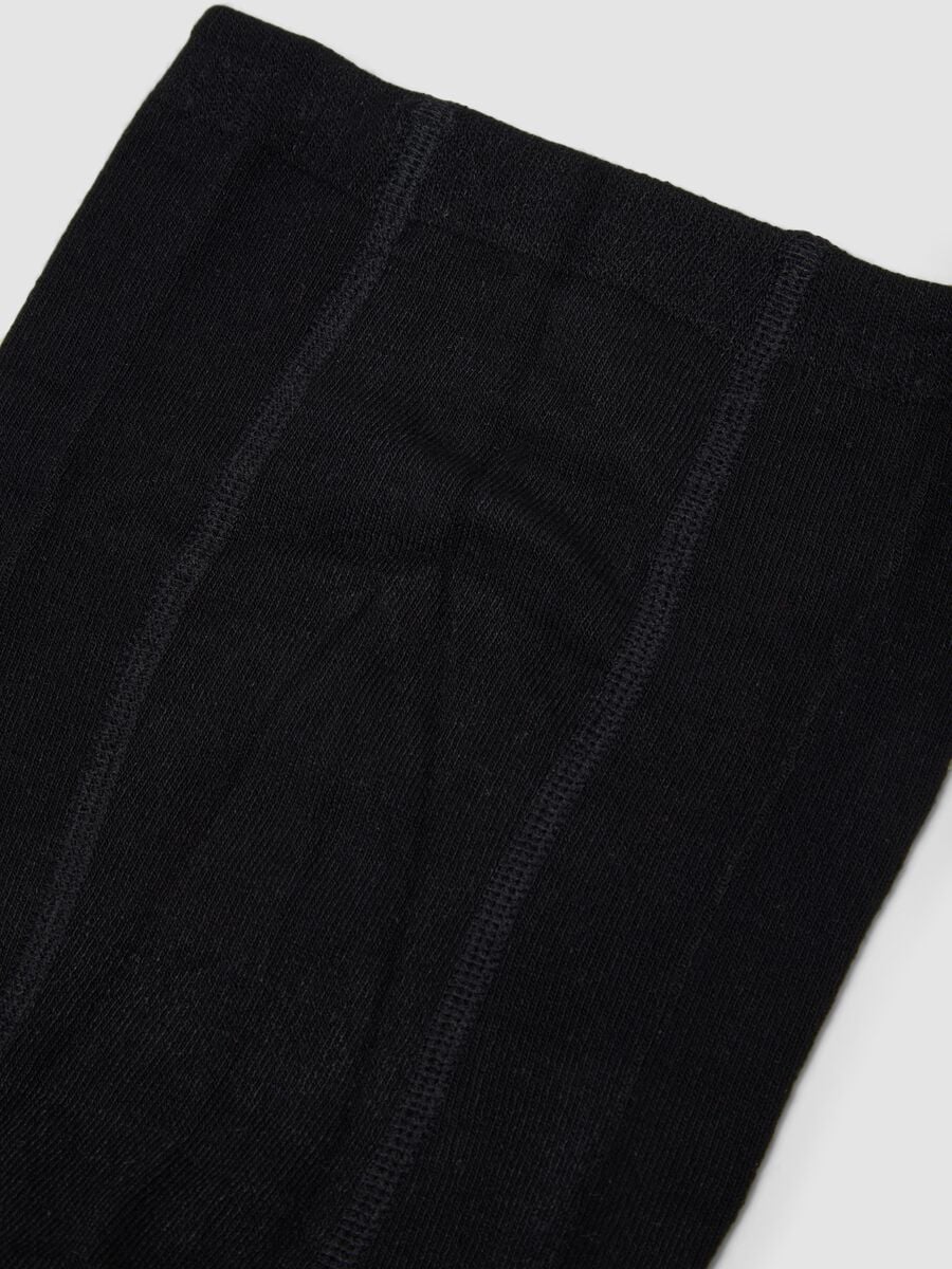 Black stretch tights with bow detail_2